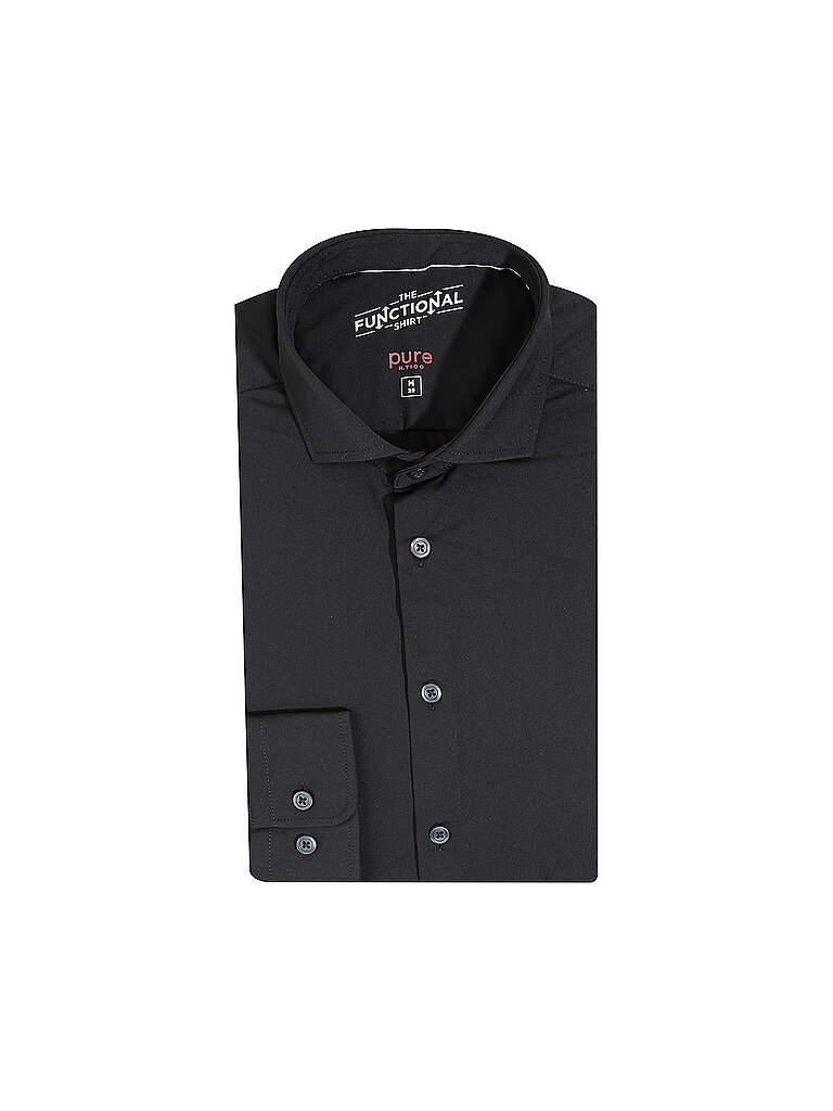 Chemise en jersey coupe slim noir 40