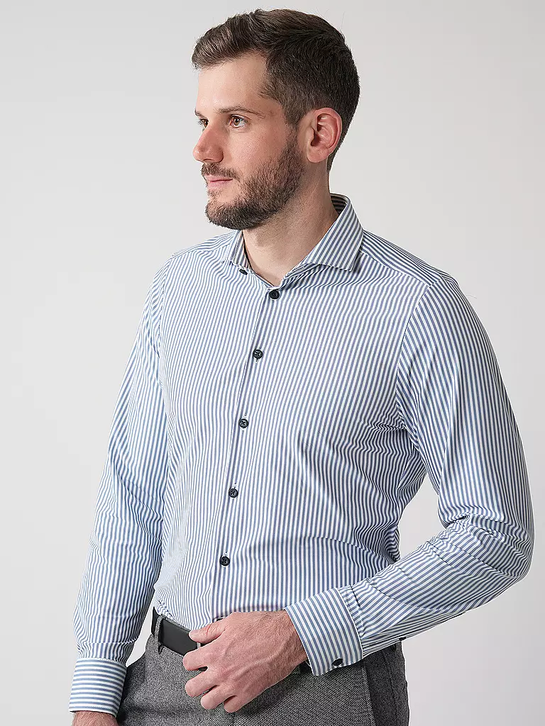 PURE | Business Hemd Slim Fit | Bleu