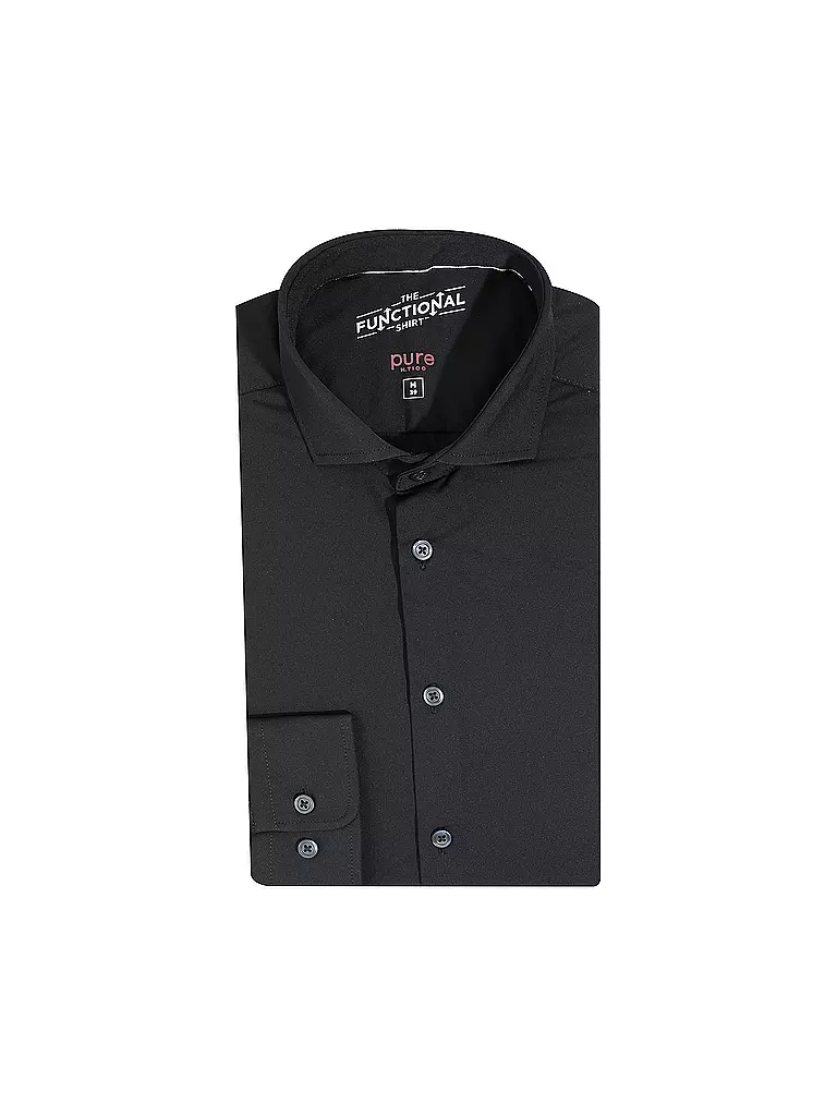 PURE | Chemise en jersey coupe slim | Noir