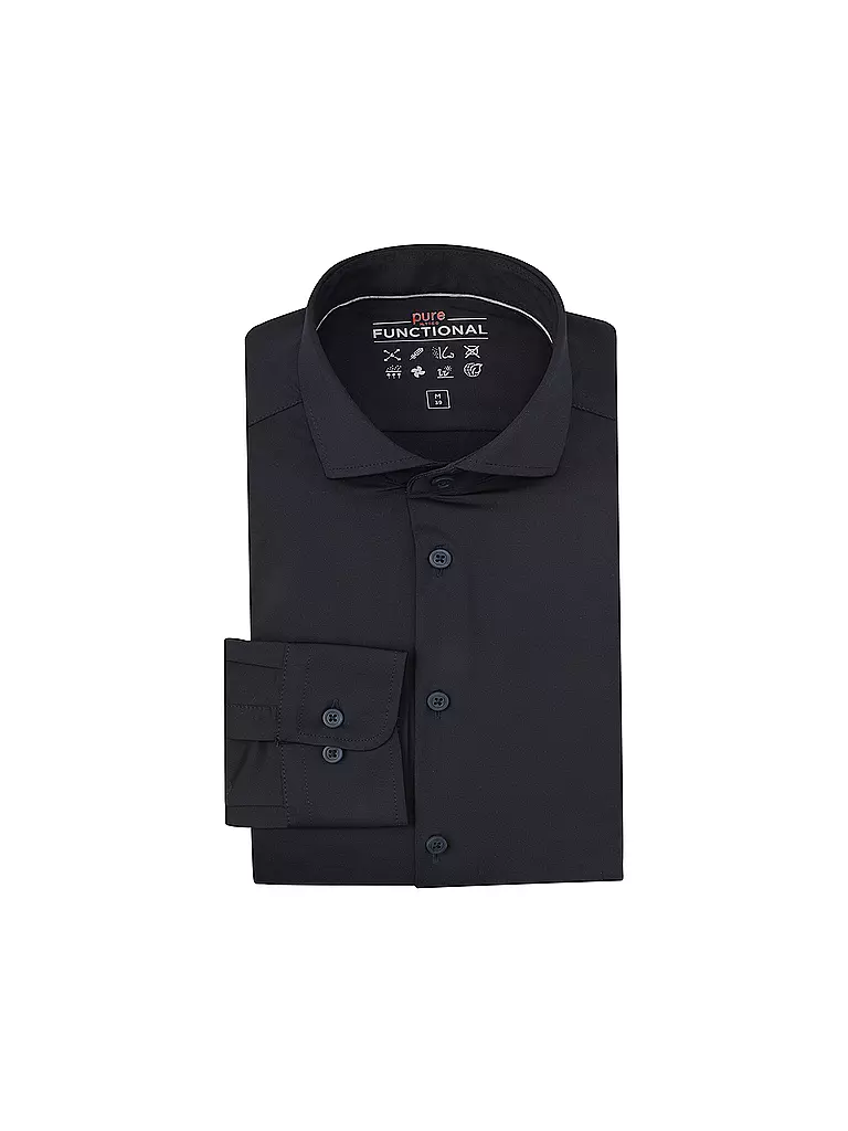 PURE | Chemise en jersey coupe slim | dunkelblau