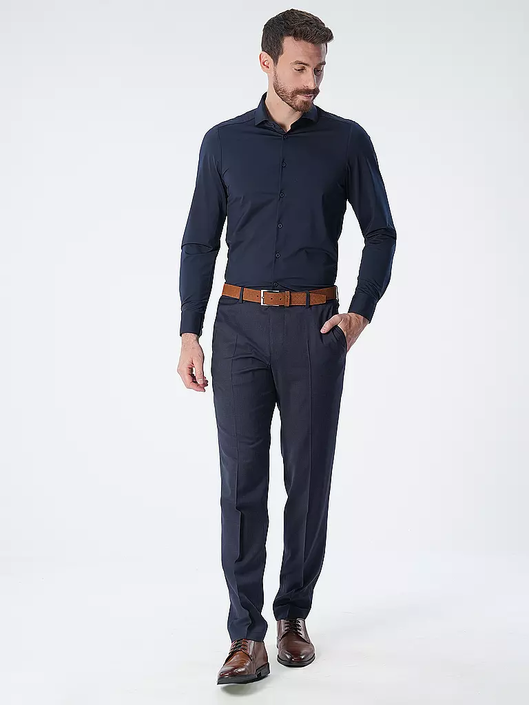 PURE | Chemise en jersey coupe slim | dunkelblau