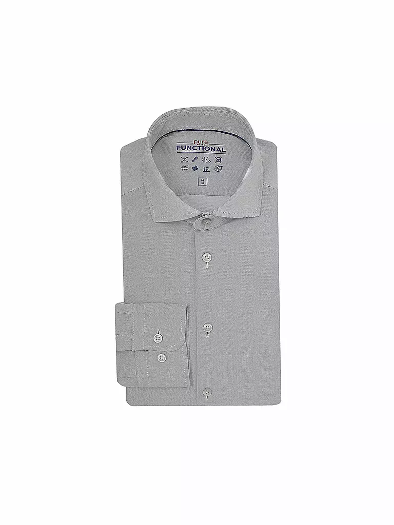 PURE | Jerseyhemd Slim Fit  | Gris