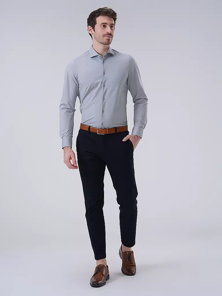 PURE | Jerseyhemd Slim Fit  | Gris