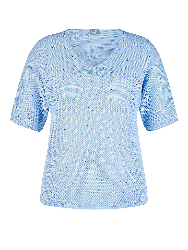 Rabe Pull Short Sleeve V-Neck Sweater Light Blue 44 6