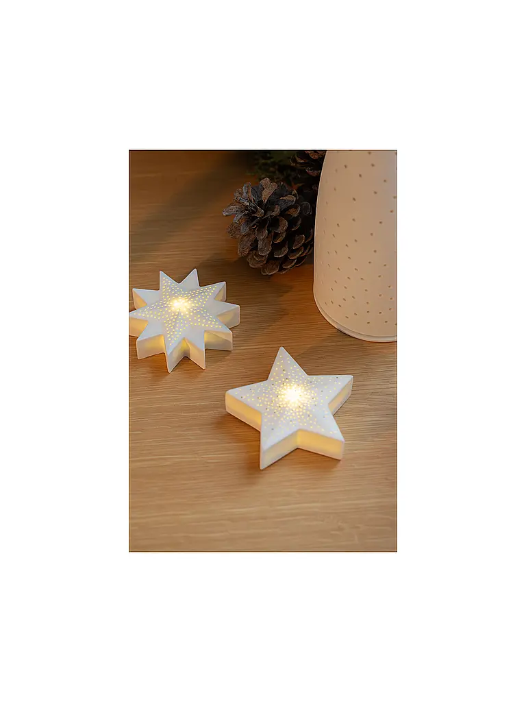 RAEDER | Étoile double de Noël à LED | Blanc