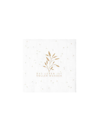 RAEDER | Serviettes de cocktail 25x25cm DAS LEBEN IST Blanc