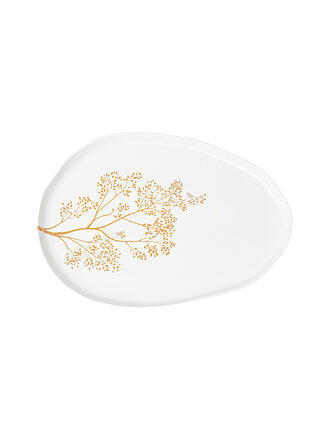 RAEDER | Schale GOLDZWEIG 28,5x20cm Blanc