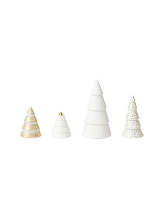 RAEDER | Figurines de Noël, ensemble de 4 sapins en porcelaine