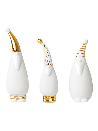RAEDER | Figurines de Père Noël, lot de 3, blanc