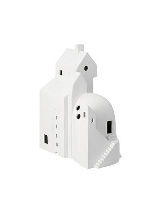 RAEDER | Maison lumineuse LED Treppchenstädtchen 17x21cm Blanc