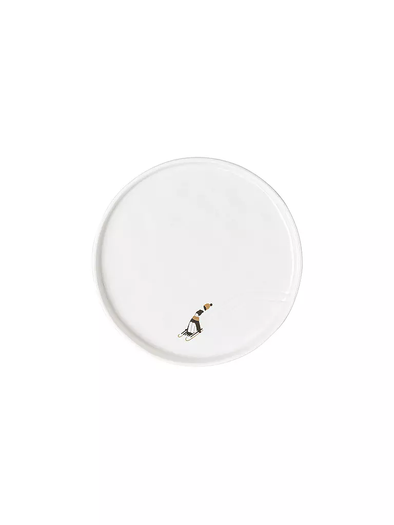 RAEDER | Assiette 15cm JOUR DE NEIGE Patins dorés | weiss