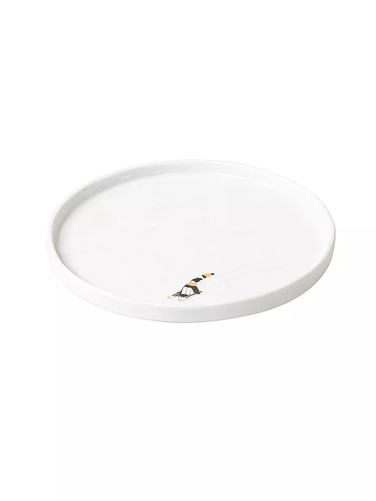 RAEDER | Assiette 15cm JOUR DE NEIGE Patins dorés | weiss
