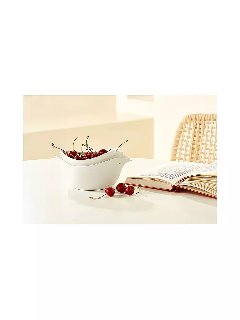 RAEDER | Bol 2 pièces 21x12x7cm SCHALENTIERE Blanc | weiss