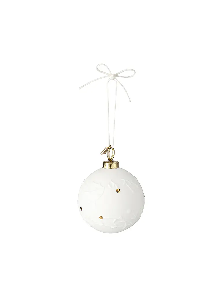 RAEDER | Boule de Noël 6cm Branche d'hiver | Blanc