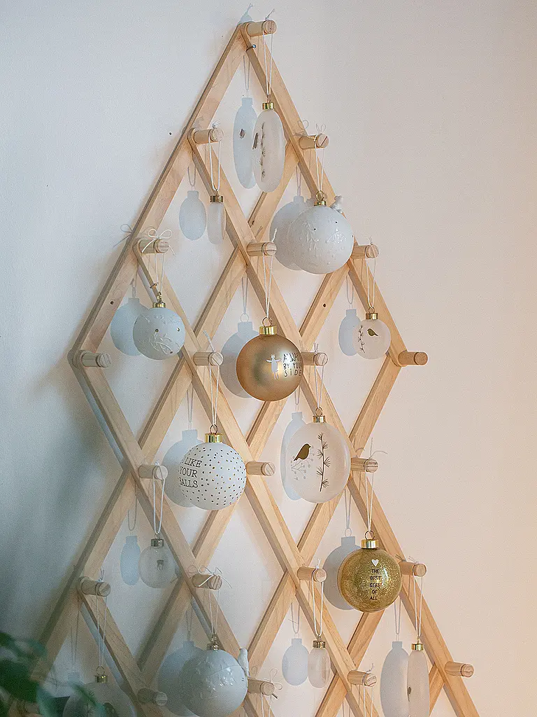 RAEDER | Boule de Noël 6cm Branche d'hiver | Blanc