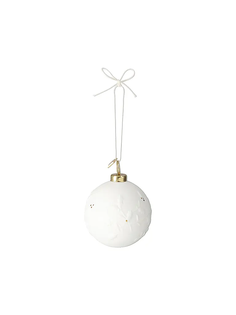 RAEDER | Boule de Noël 6cm gui | Blanc