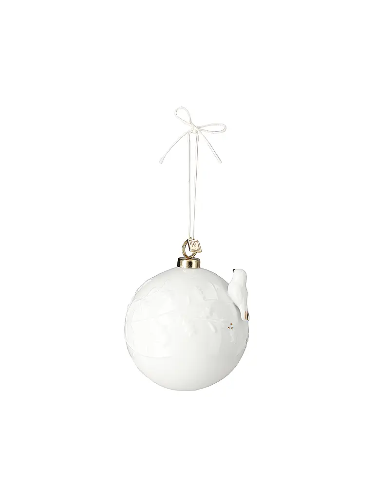 RAEDER | Boule de Noël 8cm Oiseau | Blanc
