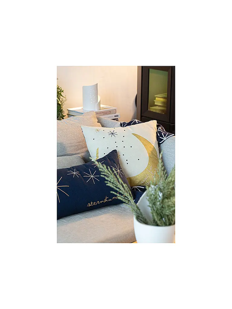 RAEDER | Coussin de Noël Ciel nocturne Heures étoilées | dunkelblau