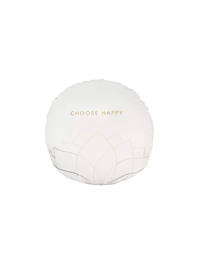 RAEDER | Coussin ZEN SPIRIT 50cm rond Choose Happy | weiss