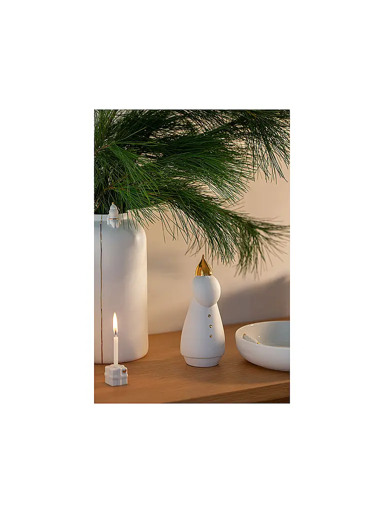 RAEDER | Figurine de Noël LED Père Noël en manteau | Blanc