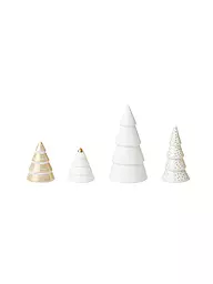 RAEDER | Figurines de Noël, ensemble de 4 sapins en porcelaine | Blanc