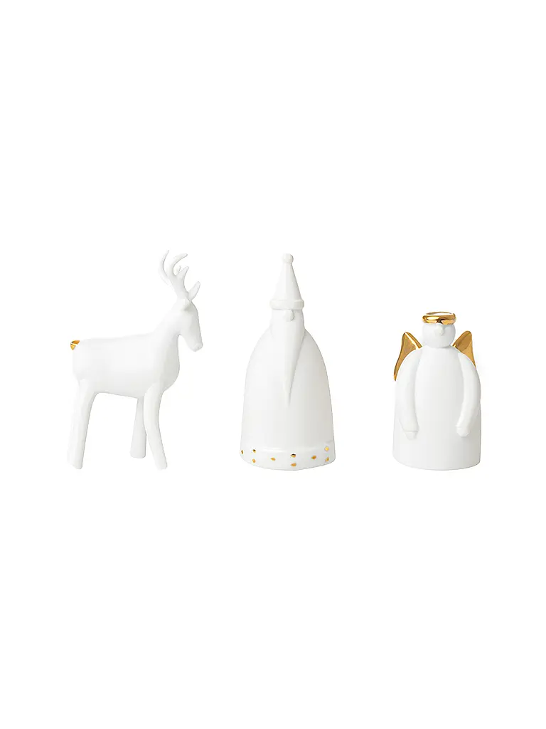 RAEDER | Figurines de Noël, lot de 3, blanc | Blanc