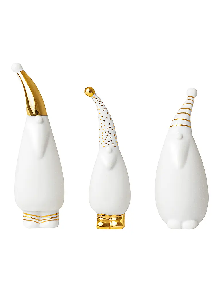 RAEDER | Figurines de Père Noël, lot de 3, blanc | Blanc