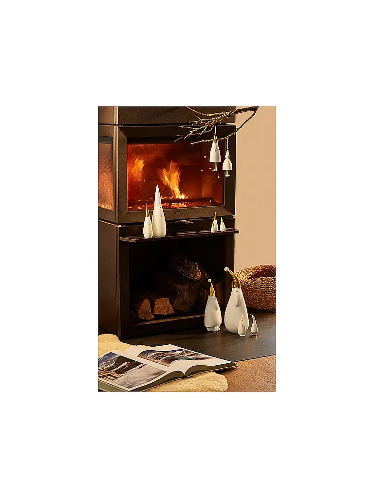 RAEDER | Figurines de Père Noël, lot de 3, blanc | Blanc