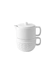 RAEDER | Kanne mit Tasse 9,5x14,5cm STRICK | Blanc
