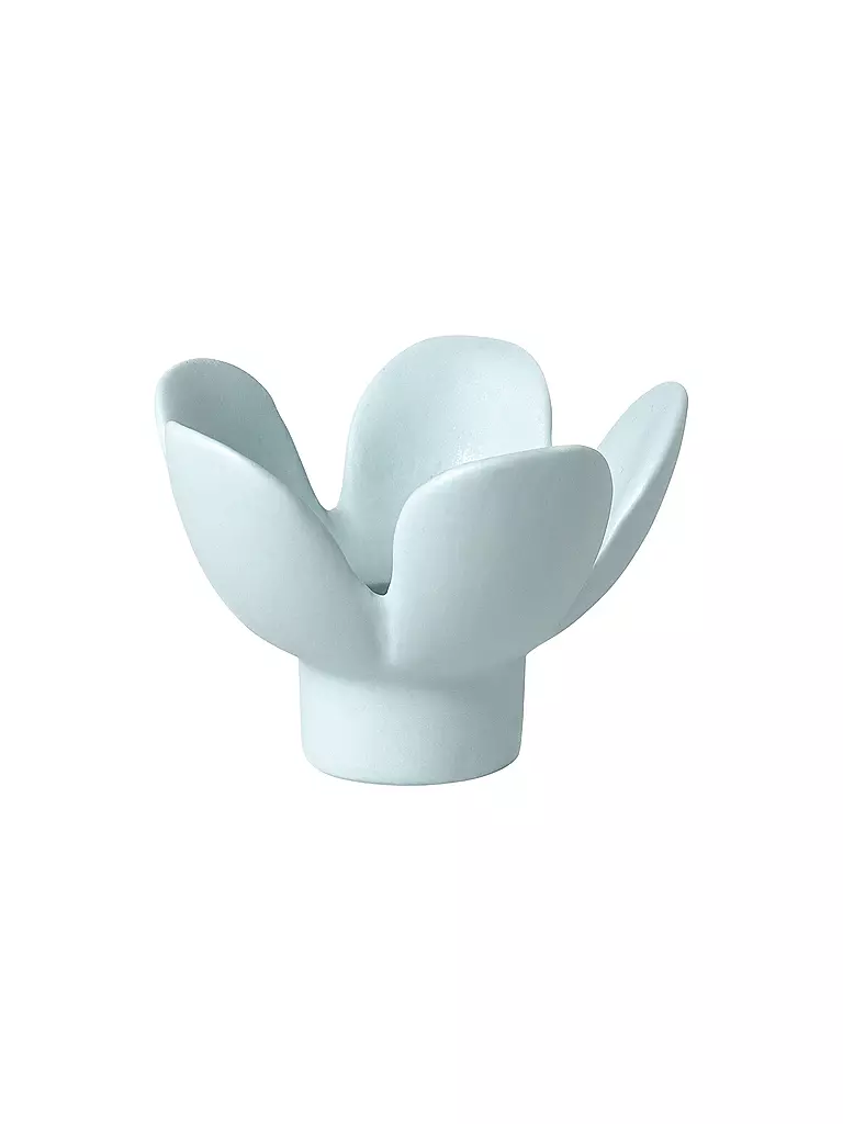 RAEDER | Kerzenhalter BLUME 8x8x5,5cm Bleu | Bleu clair