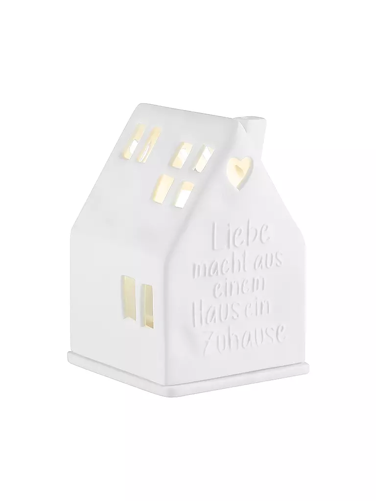 RAEDER | Lichthaus LIEBE MACHT 7x7x10,5cm Blanc | weiss