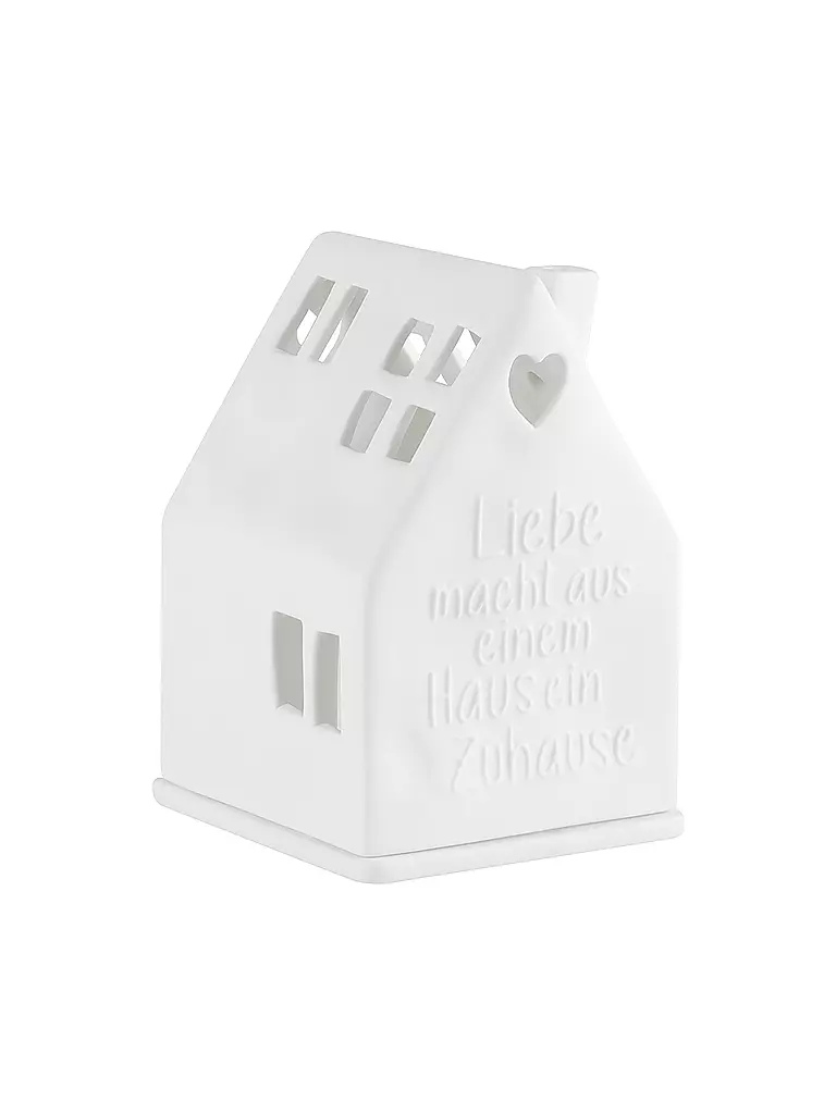 RAEDER | Lichthaus LIEBE MACHT 7x7x10,5cm Blanc | weiss