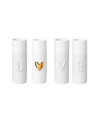 RAEDER | Mini vases LOVE, lot de 4, 9 cm | Blanc
