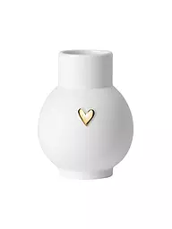 RAEDER | Mini-vase sphérique cœur argenté | Blanc