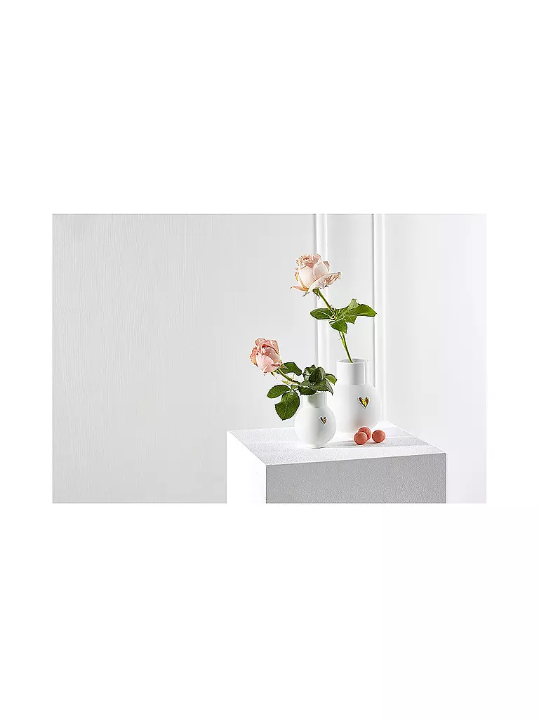 RAEDER | Mini-vase boule cœur or | Blanc