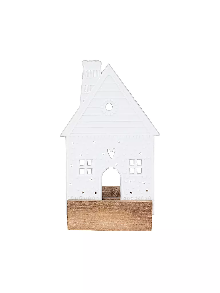 RAEDER | Objet lumineux maison en pain d'épices 7x6,5x14cm | weiss