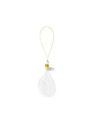 RAEDER | Ornement en porcelaine 5,5x6cm WINTERZAUBER Branche de baies | Blanc