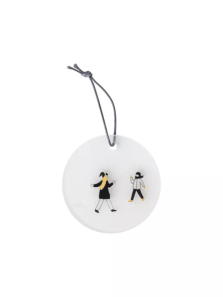 RAEDER | Pendentif en verre 7cm JOUR DE NEIGE Bataille de boules de neige | transparent