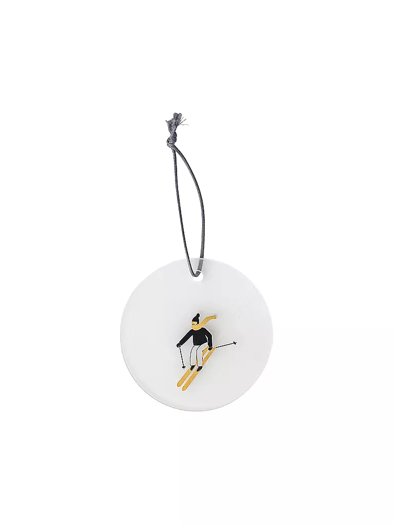 RAEDER | Pendentif en verre 7cm JOUR DE NEIGE Ski | transparent