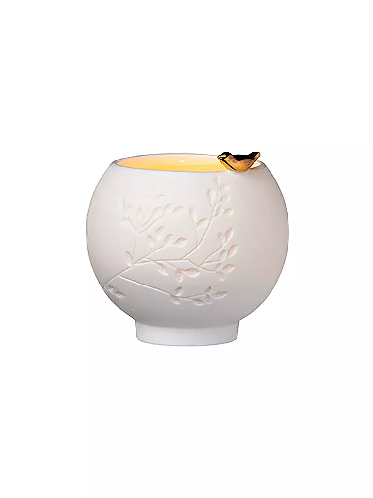 RAEDER | Photophore en porcelaine "Oiseau doré" | weiss