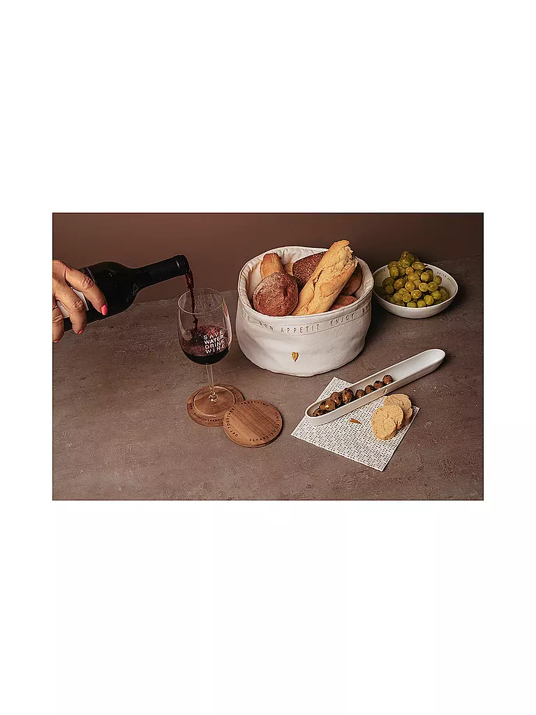 RAEDER | Plat de service 31x3,5cm GUTEN APETIT 4 langues | Blanc