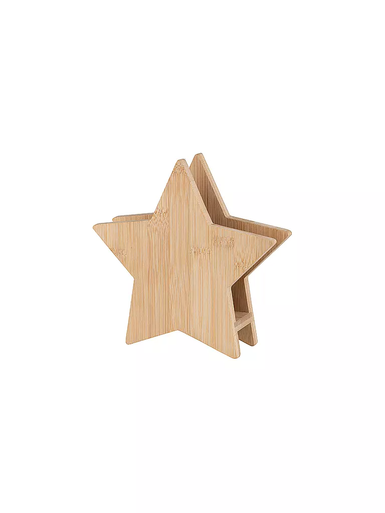 RAEDER | Porte-serviettes en bambou étoile 18,5x5x18cm | Marron clair
