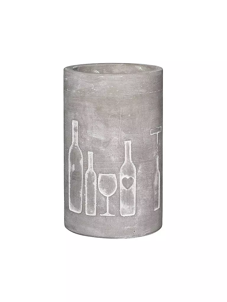 RAEDER | Refroidisseur de bouteille en béton 21cm "Bouteille et verre" | grau
