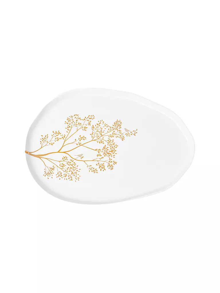 RAEDER | Schale GOLDZWEIG 28,5x20cm Blanc | weiss