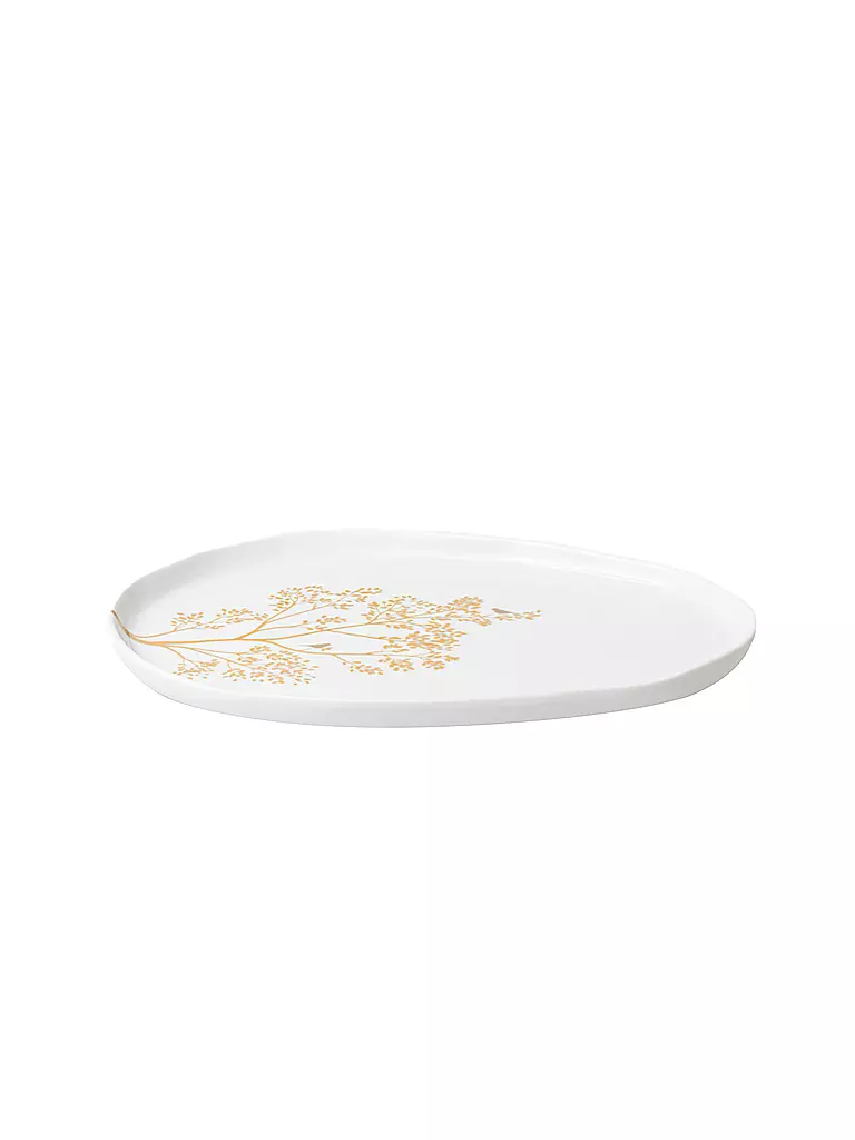 RAEDER | Schale GOLDZWEIG 28,5x20cm Blanc | weiss