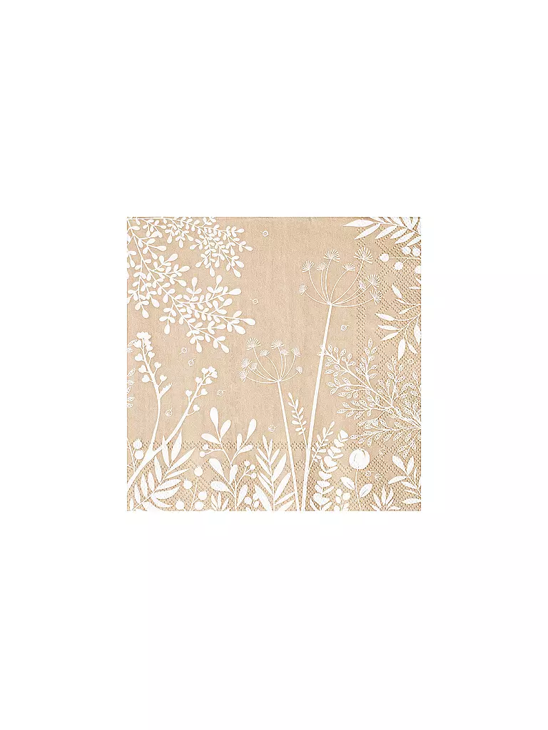 RAEDER | Serviettes déjeuner 33x33 WUNDERGARTEN Beige | Camel