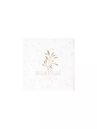 RAEDER | Serviettes de cocktail 25x25cm DAS LEBEN IST Blanc | Blanc