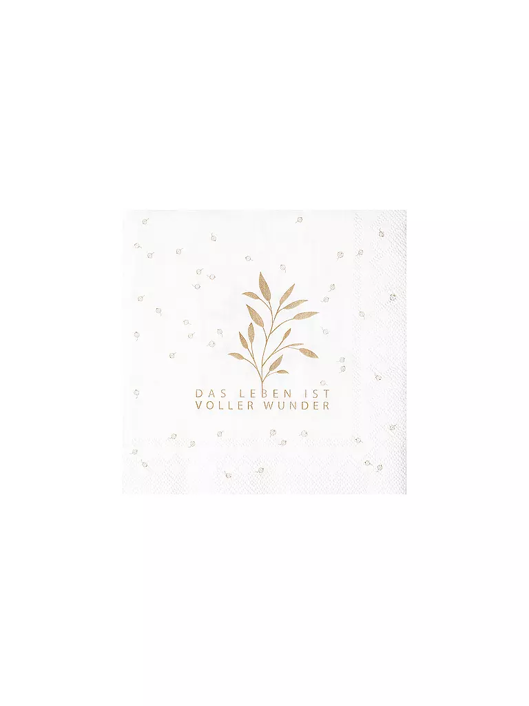 RAEDER | Serviettes de cocktail 25x25cm DAS LEBEN IST Blanc | weiss