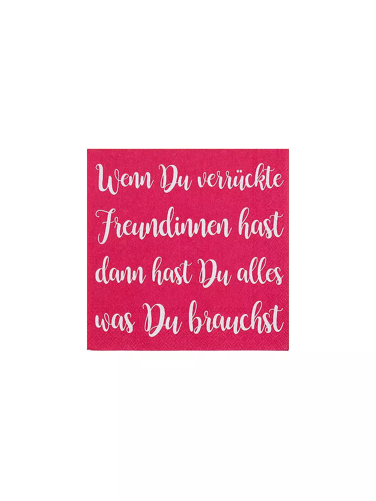RAEDER | Serviettes de cocktail 25x25cm SI TU AS DES AMIES FOLLES | Rose vif