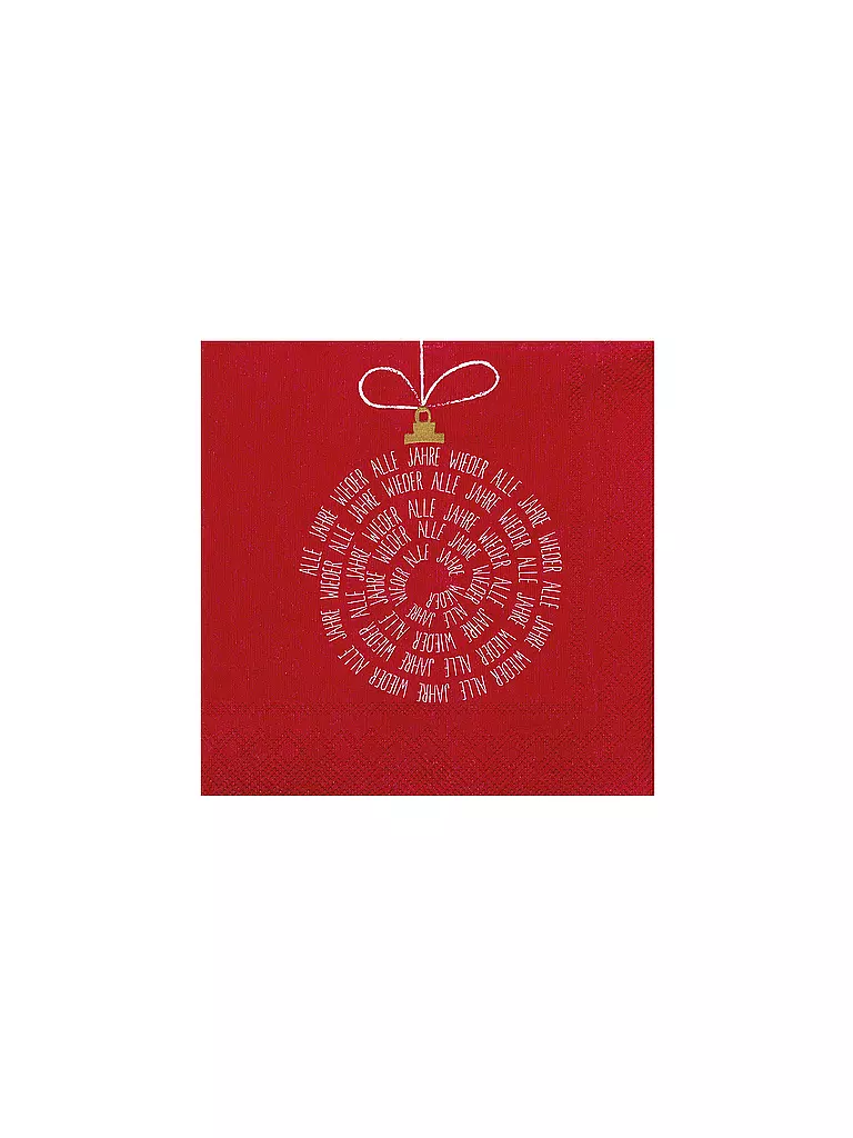 RAEDER | Serviettes de cocktail 25x25cm TOUS LES ANS À NOUVEAU | rot